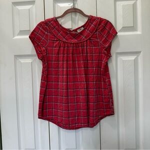 St. John's Bay Women's Red Plaid Blouse